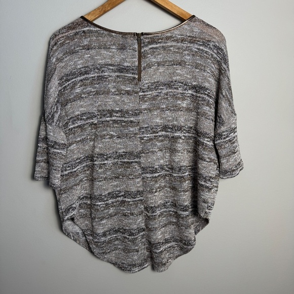 Jessica Simpson Women's Metallic 1/4 Sleeve Lightweight Sweater Brown Medium - Picture 4 of 13